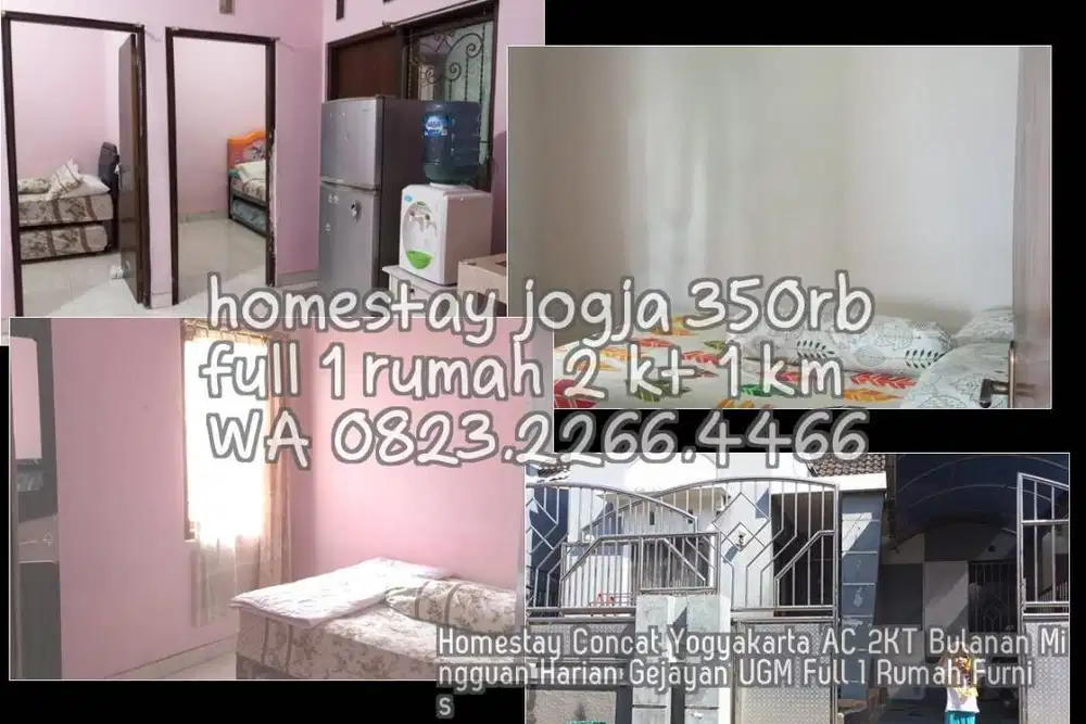 Homestay Concat Yogyakarta AC 2KT Bulanan Mingguan Harian Gejayan UGM