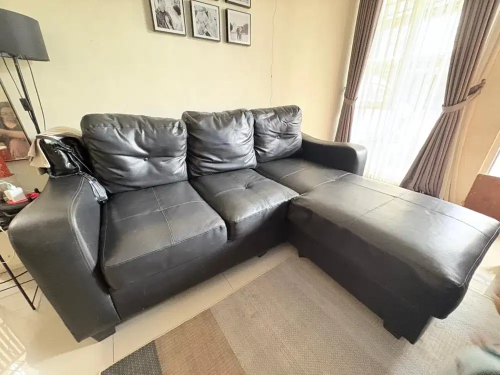 Preloved Sofa L Kulit 3 Seater