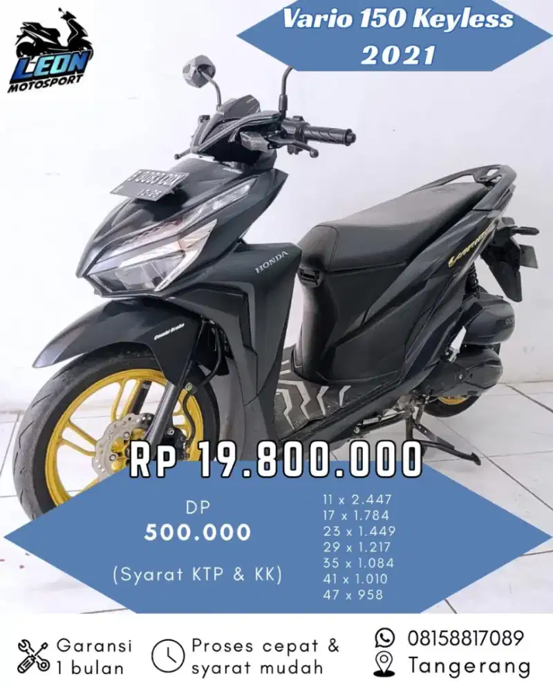 Vario 150 CBS ISS 2021, jual beli motor seken