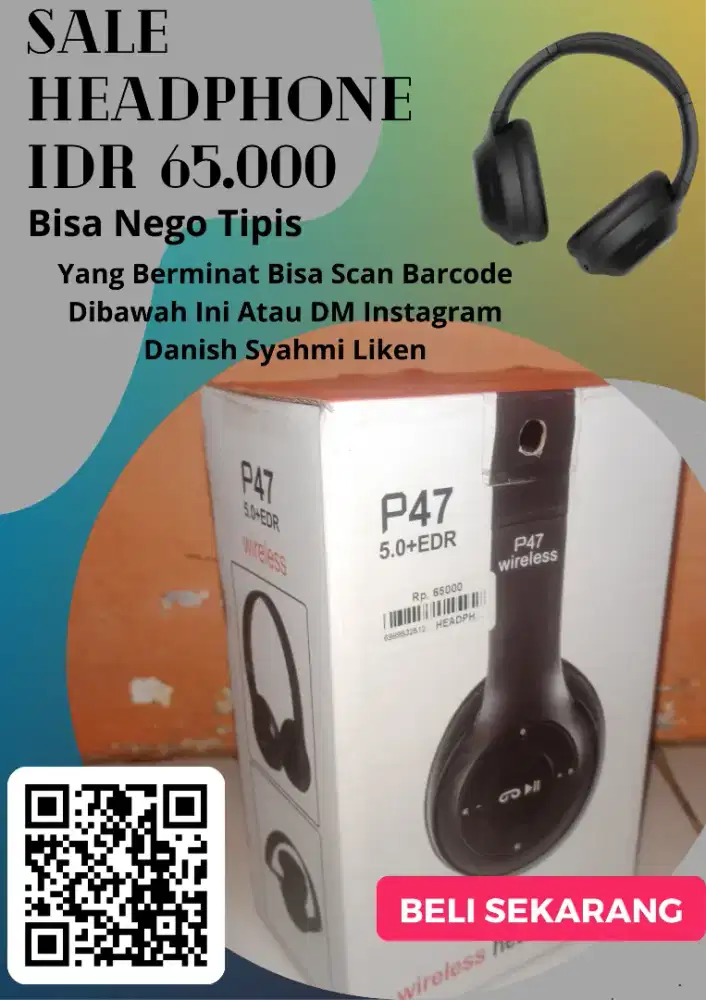Headphone wireless P47 masih bagus