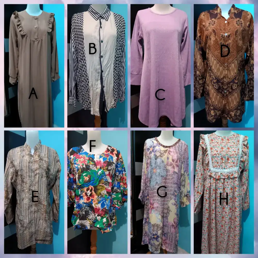 Preloved Tunik, Gamis, Atasan