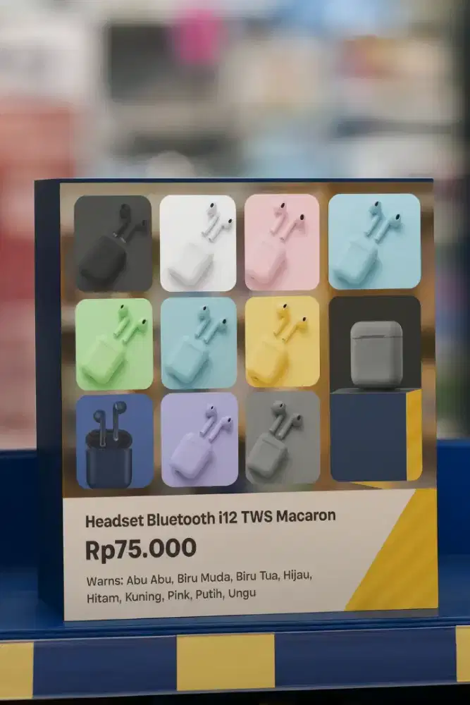 Headset Handsfree Earphone Wireless Bluetooth inpods i12 TWS Macaron