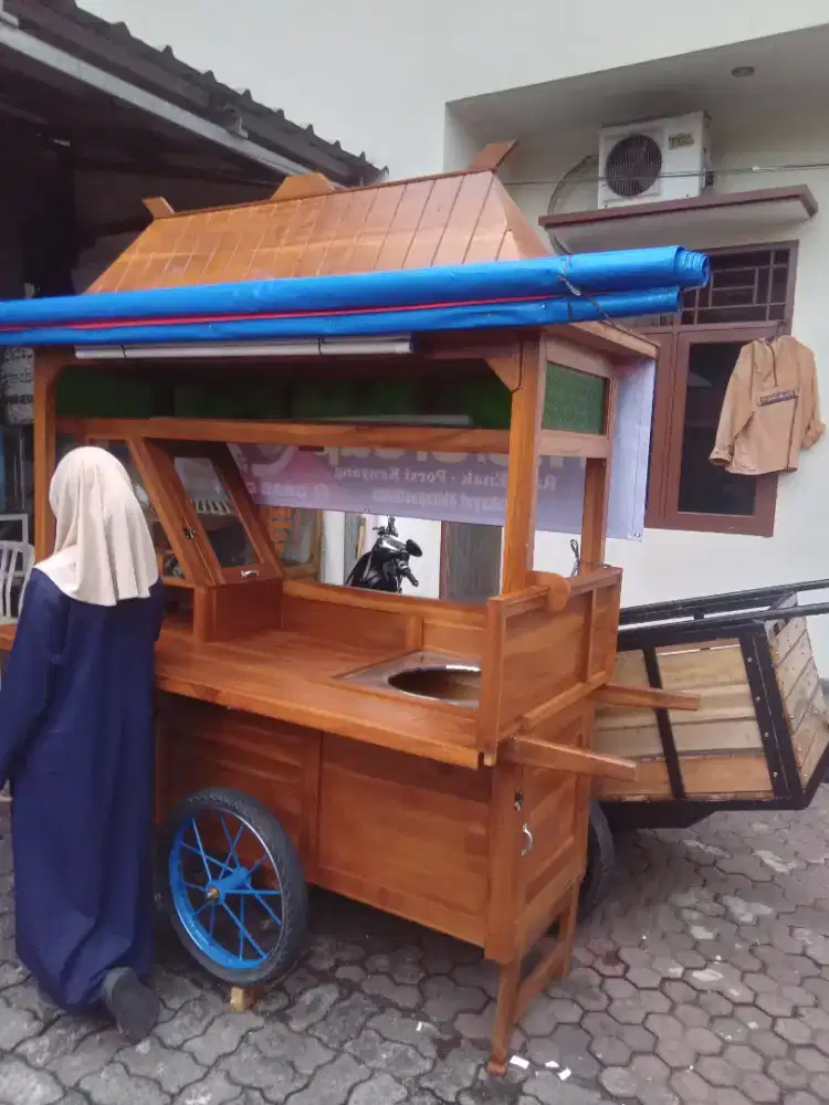 Jual gerobak kayu jati