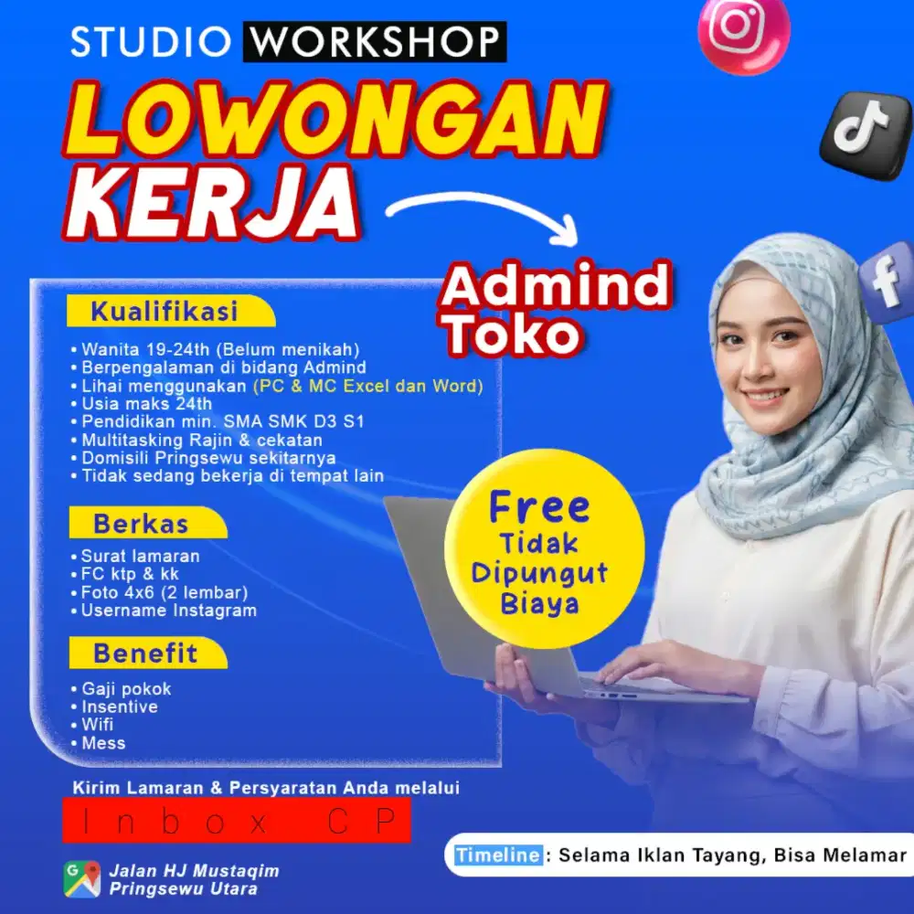 Loker admin dan host segera