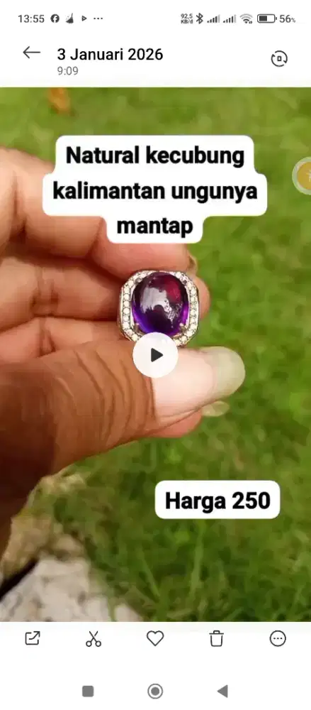 Batu kecubung kalimantan asli natural