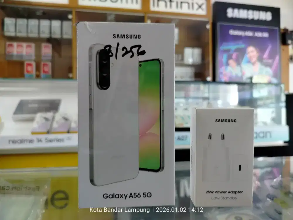 Samsung Galaxy A56 5G
RAM 8/256GB.
Barang Jamin Ori Garansi Resmi 1TH.