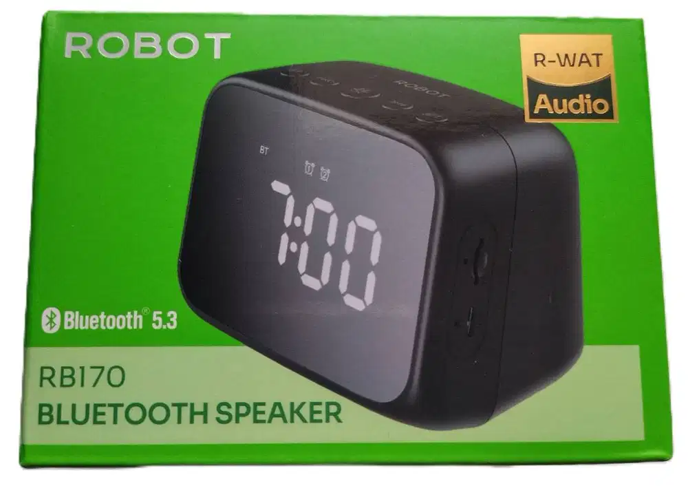ROBOT Speaker Bluetooth 5.3 Dual Smart Alarm Mode 1200mAh LED - NEW