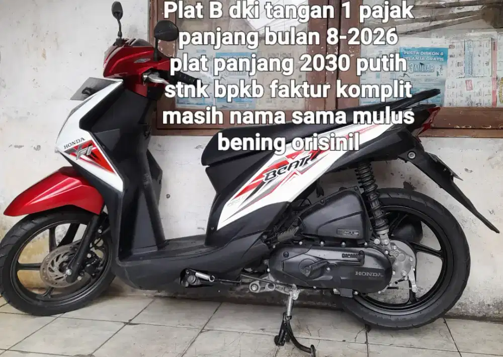 Honda beat f1 2015  stater halus cw asli merah putih B dki