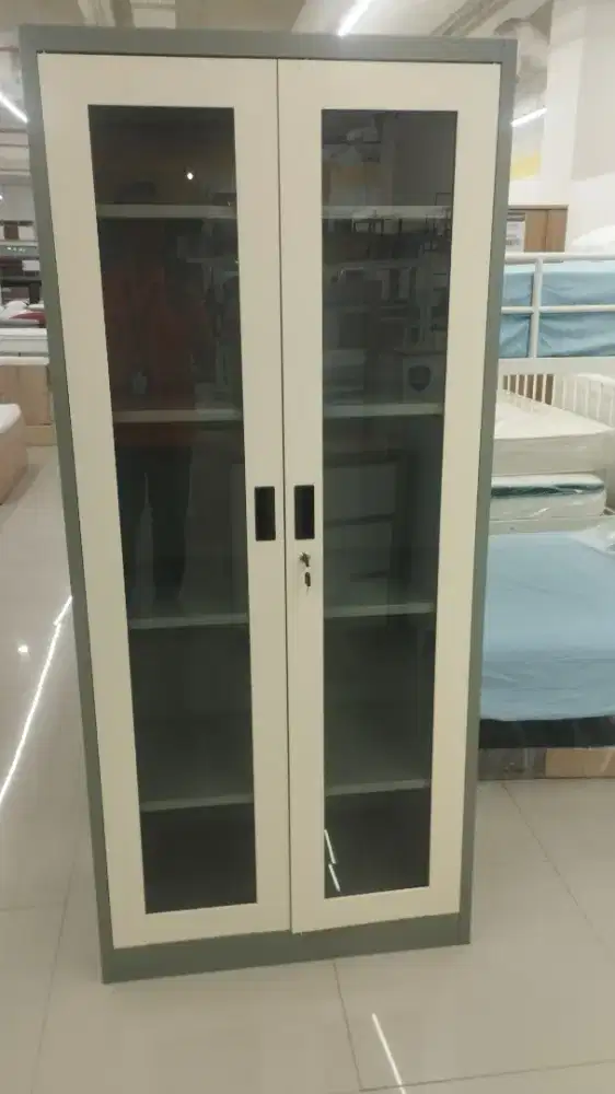 Simon File Cabinet Full Glass Green White