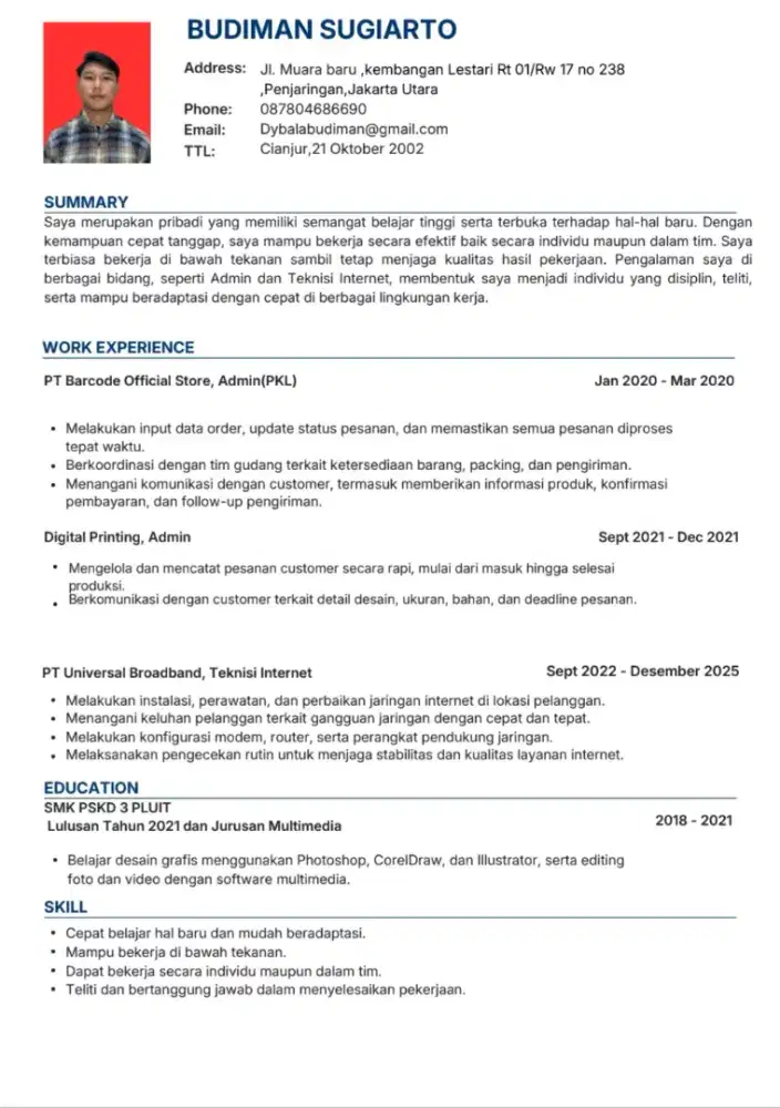 Mencari pekerjaan Admin,Customer Service