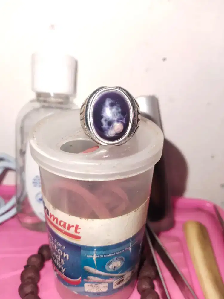 Batu cincin kecubung ungu mata ULar