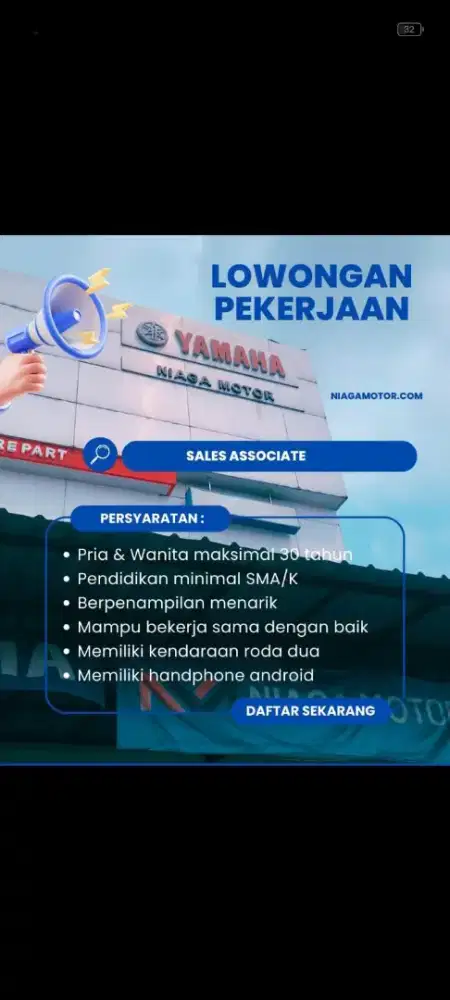Loker seles marketing Yamaha Tangerang Karawaci