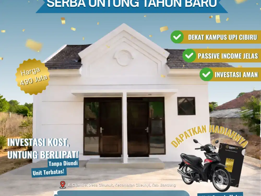 Rumah Kost Siap Jalan | Investasi Passive Income | Dekat UPI Cibiru – Cinunuk