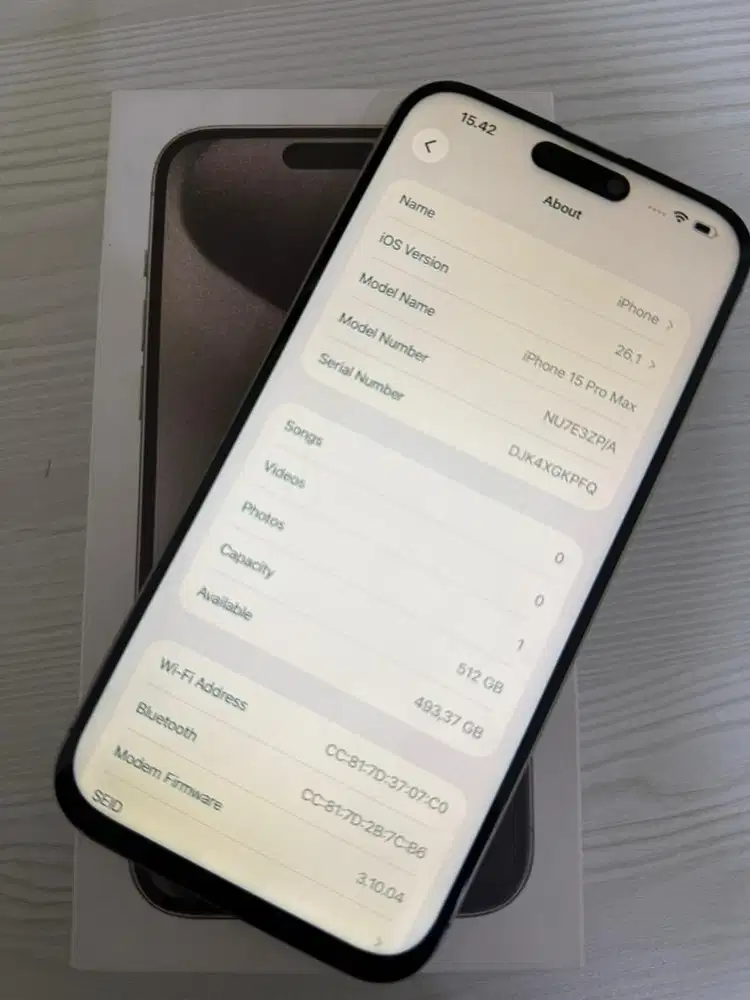 Iphone 15promax 512gb natural