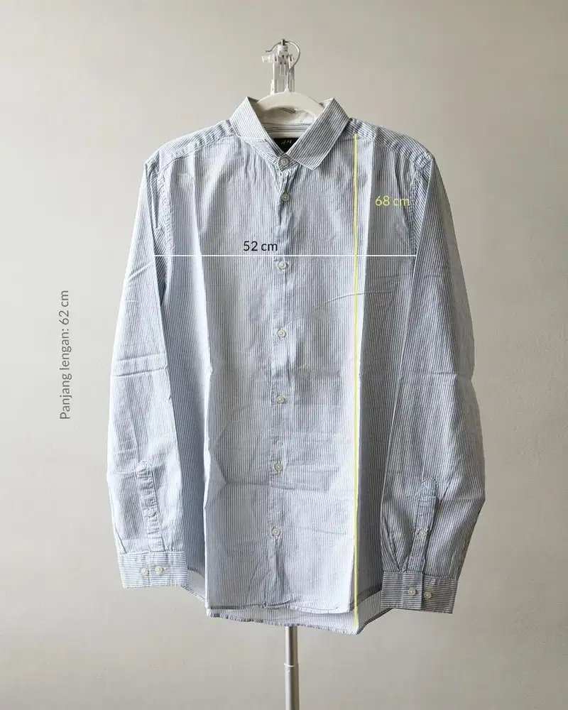 Kemeja Pria H&M Lengan Panjang Soft Blue