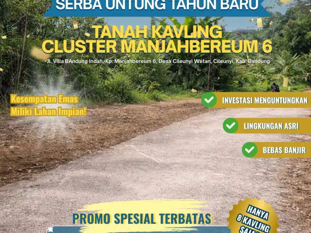 Promo Tahun Baru Tanah Kavling SHM | Cileunyi Bandung Timur | 900 Ribuan/m²