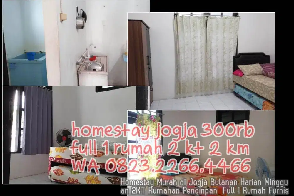 Homestay Murah di Jogja Bulanan Harian Mingguan 2KT Rumahan Penginpan