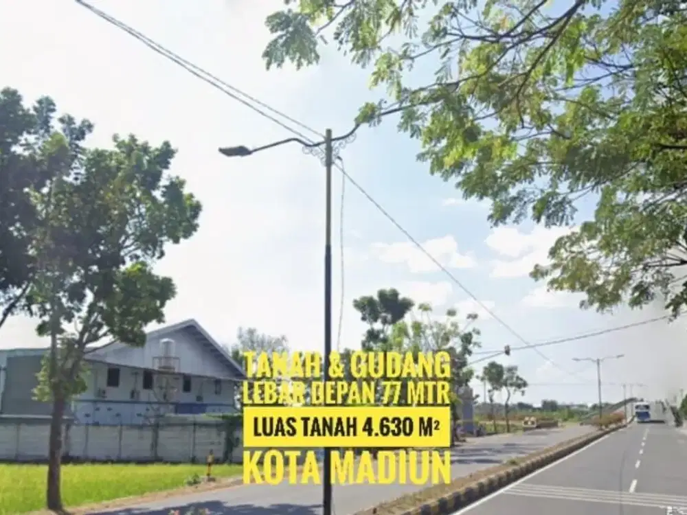 Dijual, Tanah Pekarangan+Gudang, LD 77 mtr Ringroad KOTA MADIUN Stategis
