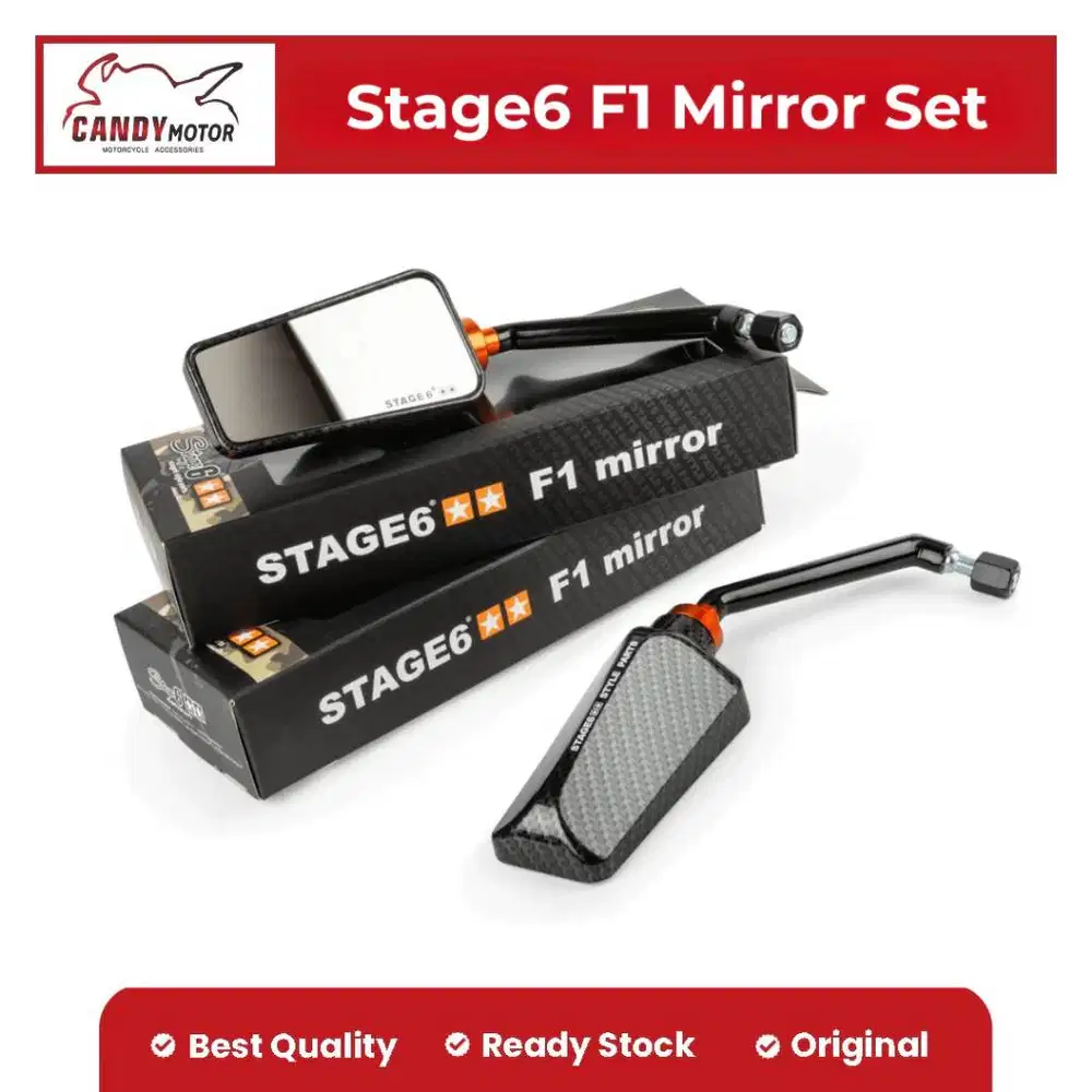 Stage6 F1 Mirror Set – Spion Racing Kiri Kanan Universal