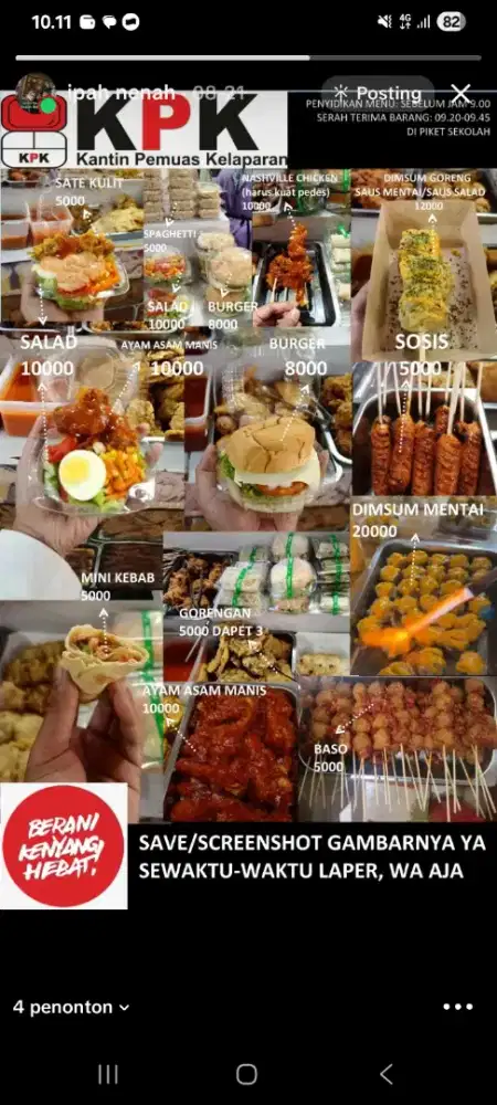 Di butuhkan karyawati untuk bantu2 di kantin