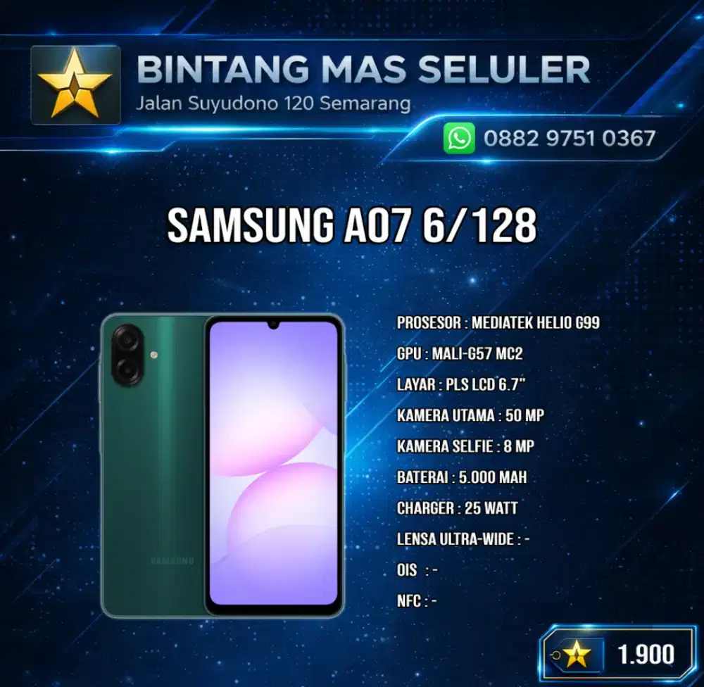 Samsung A07 6/128 GB - BNIB - Garansi Resmi Samsung SEIN