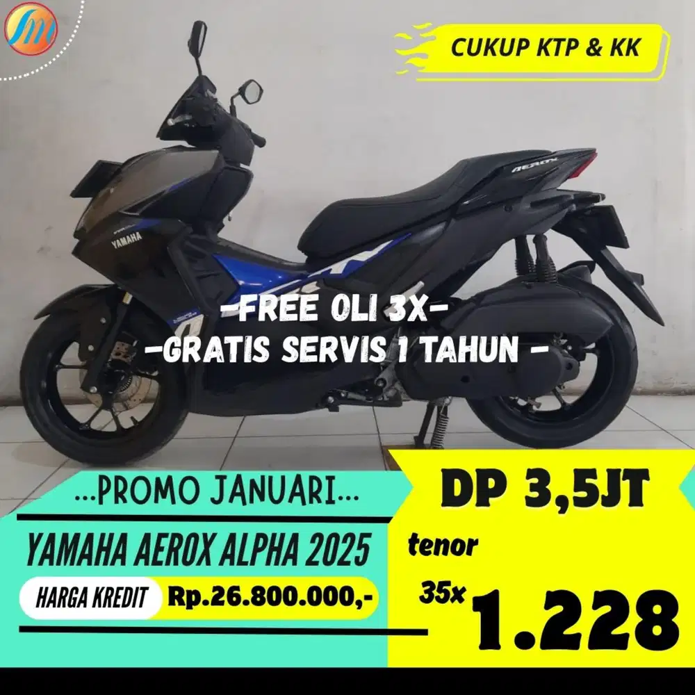 YAMAHA AEROX ALPHA 2025 SEKEN KREDIT MURAH ANGSURAN RINGAN BERGARANSI