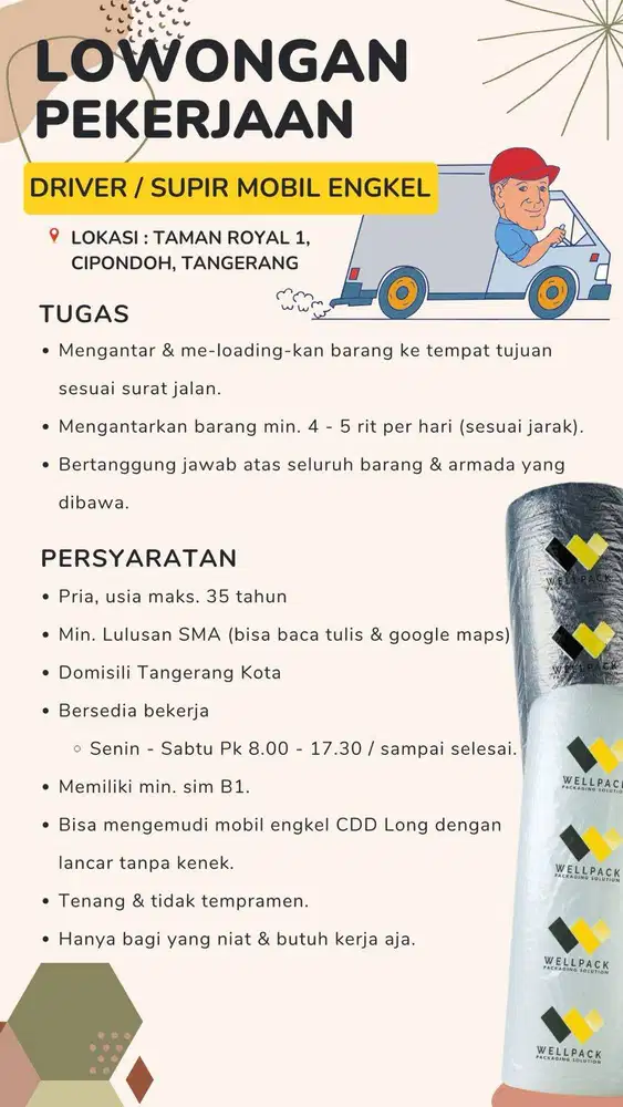 Driver Mobil Engkel CDD Long