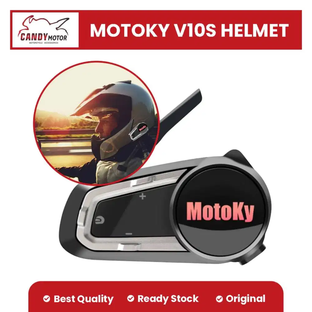 MotoKy V10S Intercom Helm Bluetooth Suara Jernih