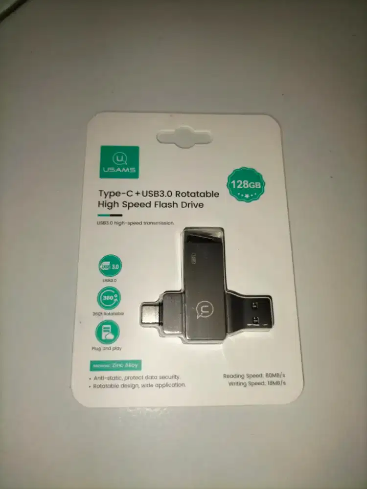 Flashdisk OTG Dual Drive USB 3.0 + Type C kapasitas 128GB