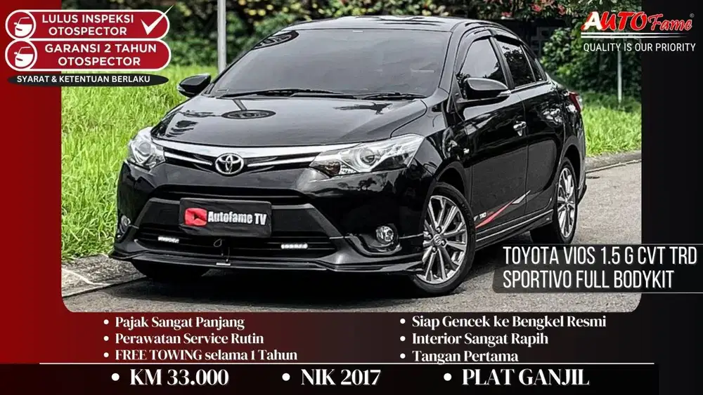 KM 33RB  Toyota Vios 1.5 G CVT TRD Sportivo Full Bodykit NIK 2017 Blac