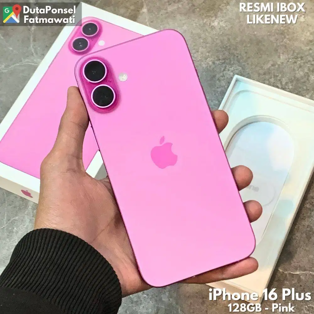 IPHONE 16 PLUS 128GB IBOX PINK LIKENEW GARANSI ON BH 100%