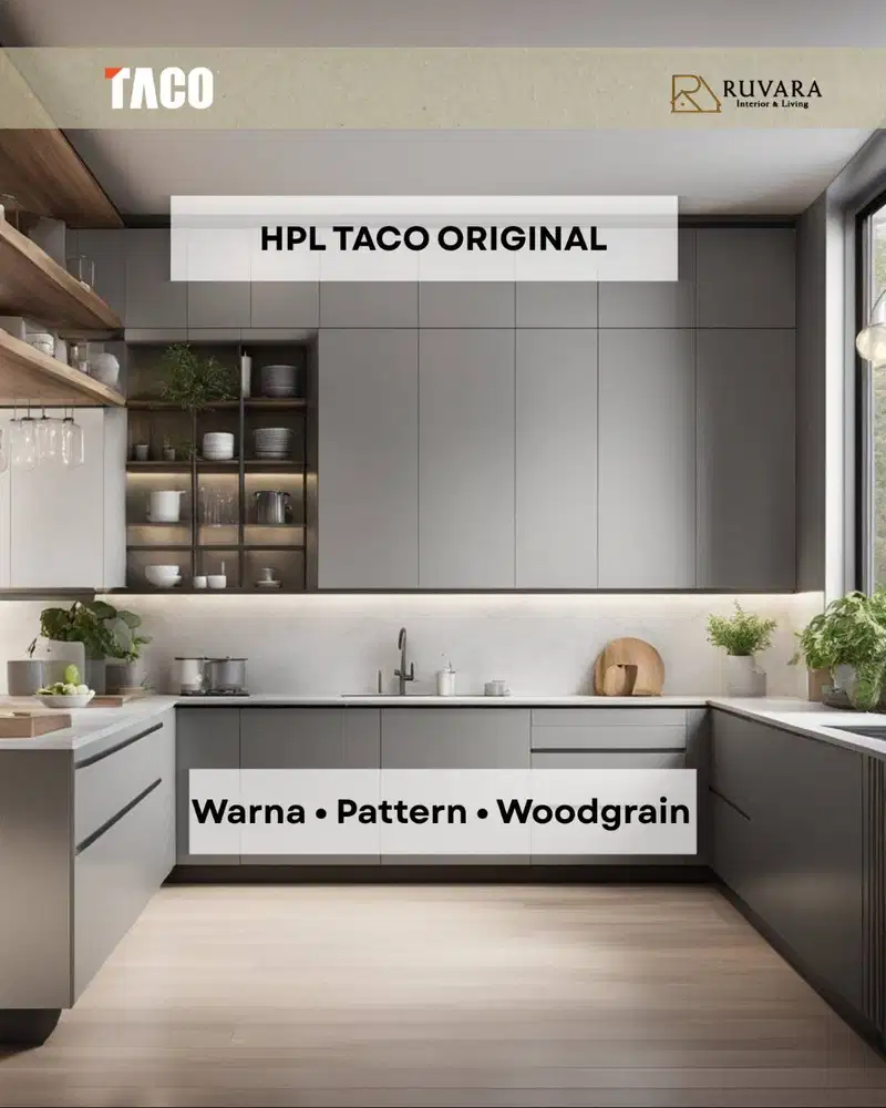 HPL TACO Original ECO 0.7mm 122x244 | HPL Interior Kitchen Set Lemari