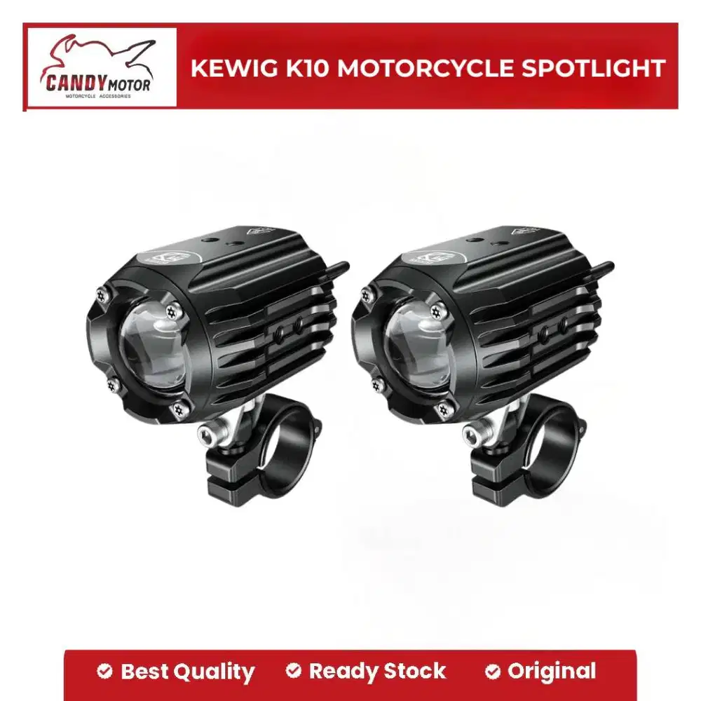Kewig K10 Motorcycle Spotlight 60W IP68 | LED Amber/White
