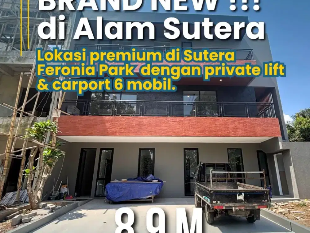 DIJUAL RUMAH BRAND NEW  HOEK  Sutera Feronia Park Alam Sutera  Depan Sport Lounge