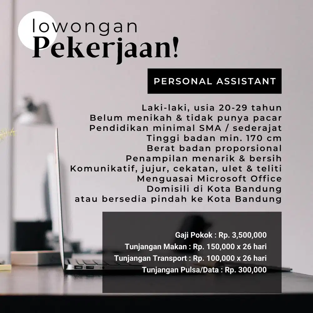 ASISTEN PRIBADI (Personal Assistant) PRIA SINGLE
