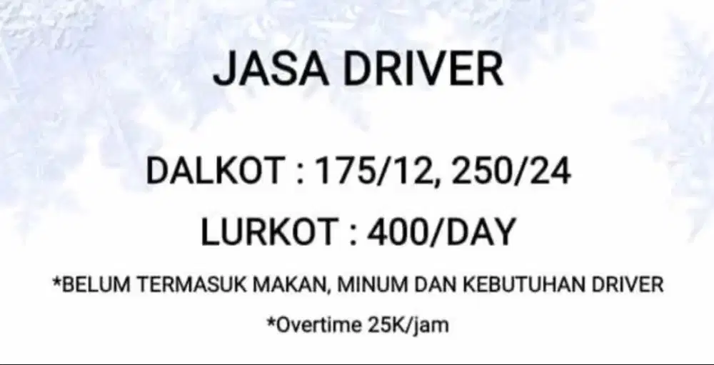 Jasa frelance driver