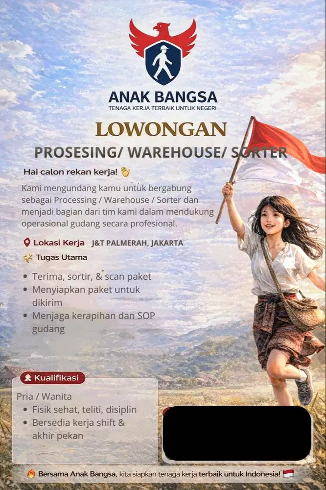 Langsung Kerja! Lowongan – Processing / Warehouse / Sorter