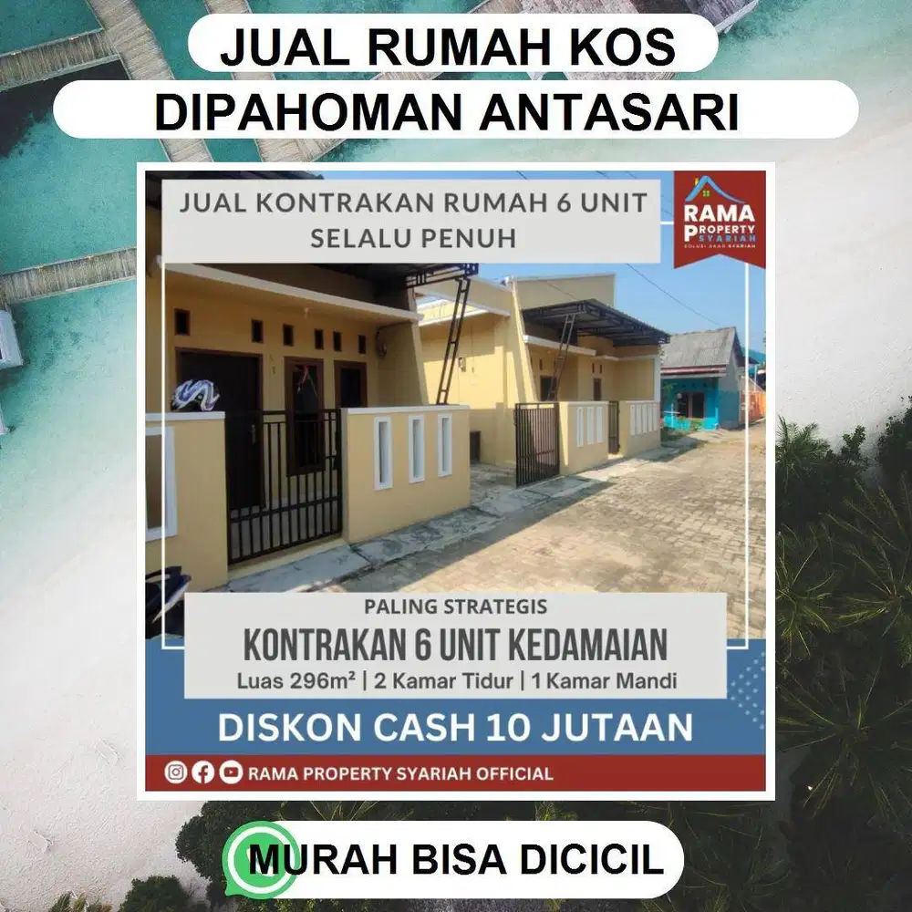 DIJUAL CEPAT RUMAH KONTRAKAN PRIBADI SIAP TINGGAL