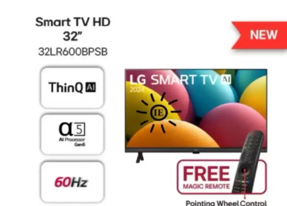 Tv Led LG 32 inch HD Digital Smart Tv LG Seri 32LR600 / 32 LR 600