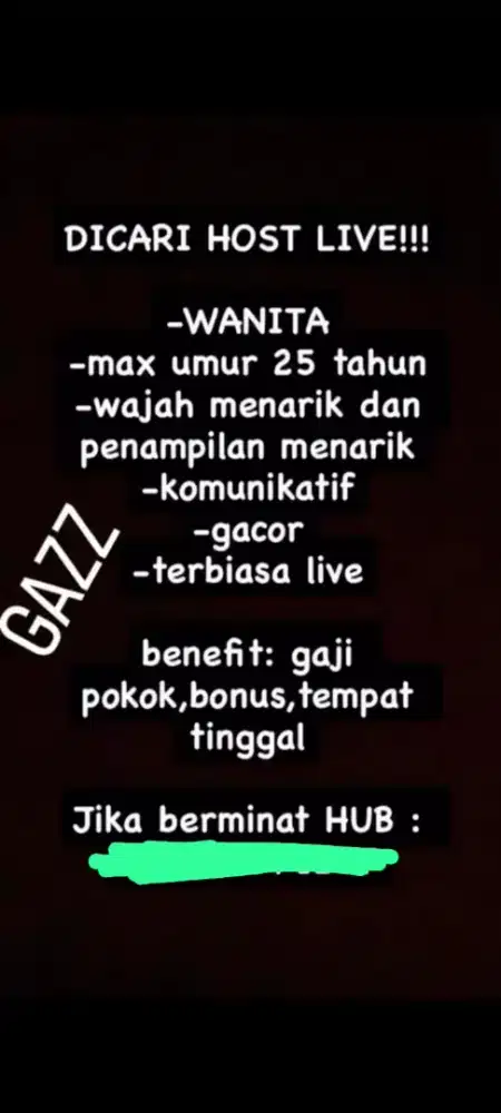 LOWONGAN HOST LIVE FASHION