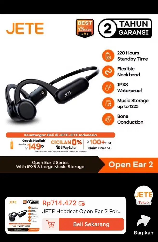 Jete headset open ear 2