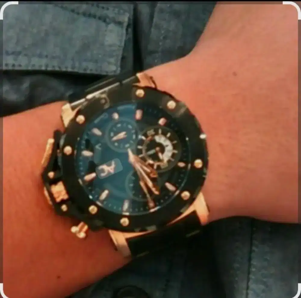 JUAL CEPAT JAM TANGAN AC 9205 TALI KULIT NEGO