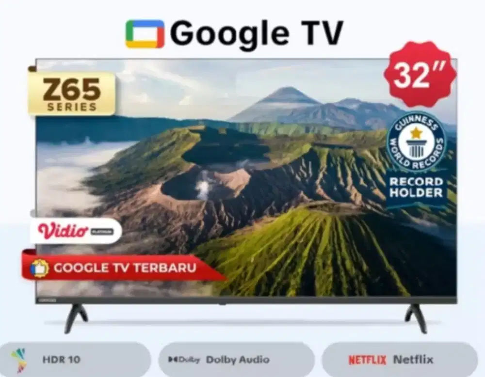 Coocaa 32 inch HD Digital Smart Google TV 32Z65 Framless