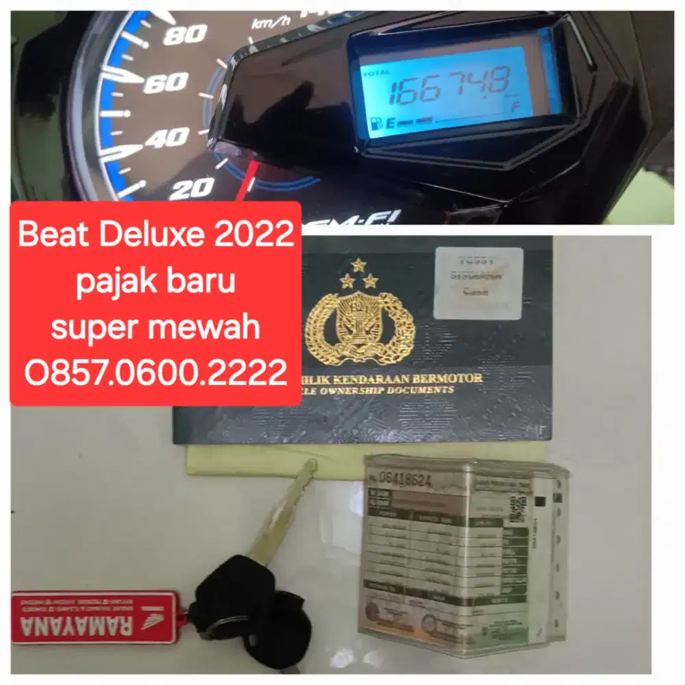 Seperti Baru HONDA BEAT DELUXE CBS ISS 2022 seri tertinggi.pajak baru