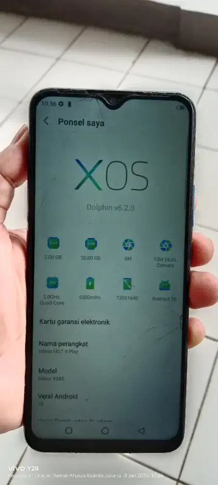 Hot 9 play  2/32  mnus retak normal smua