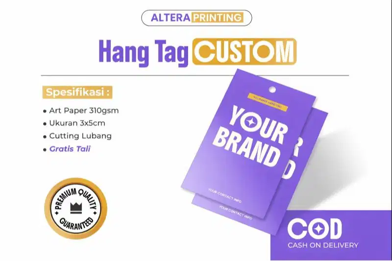 Hangtag Bonus Tali Hangtag Hentek Nametag Label Baju