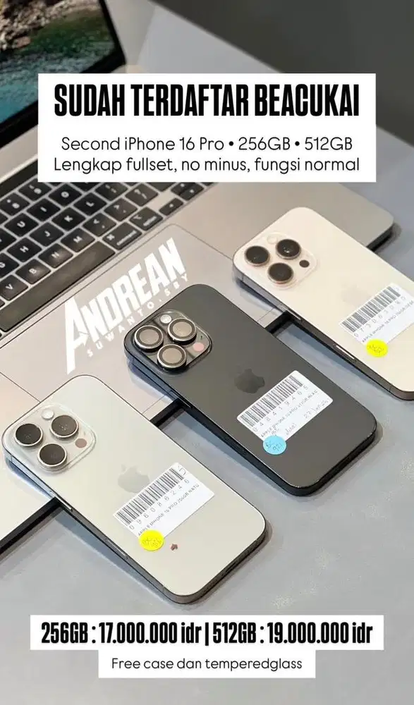 Iphone 16 pro 256 sudah terdaftar beacukai
