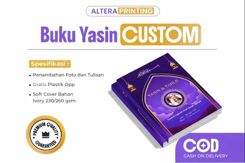 Buku Yasin Custom Bisa Pakai Foto