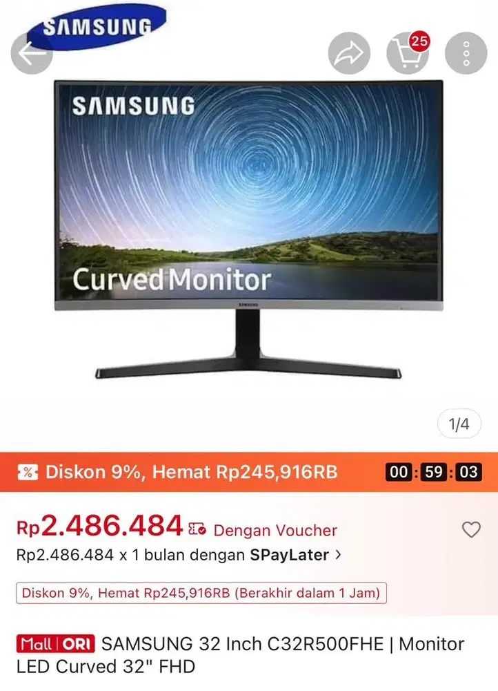Monitor Curve Samsung 32 Inch