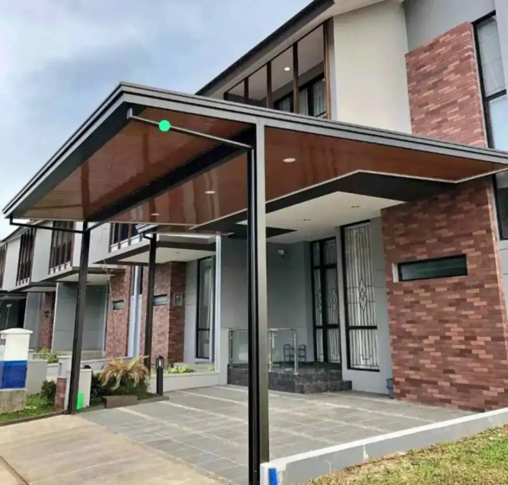 Kanopi alderon single kombinasi plafon PVC modern